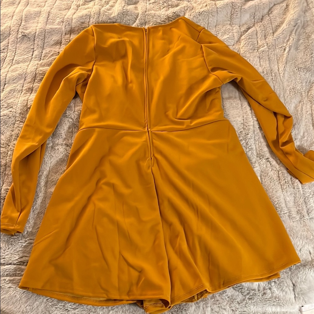 Fashion Nova Honey Girl Romper - Mustard - Picture 6 of 7